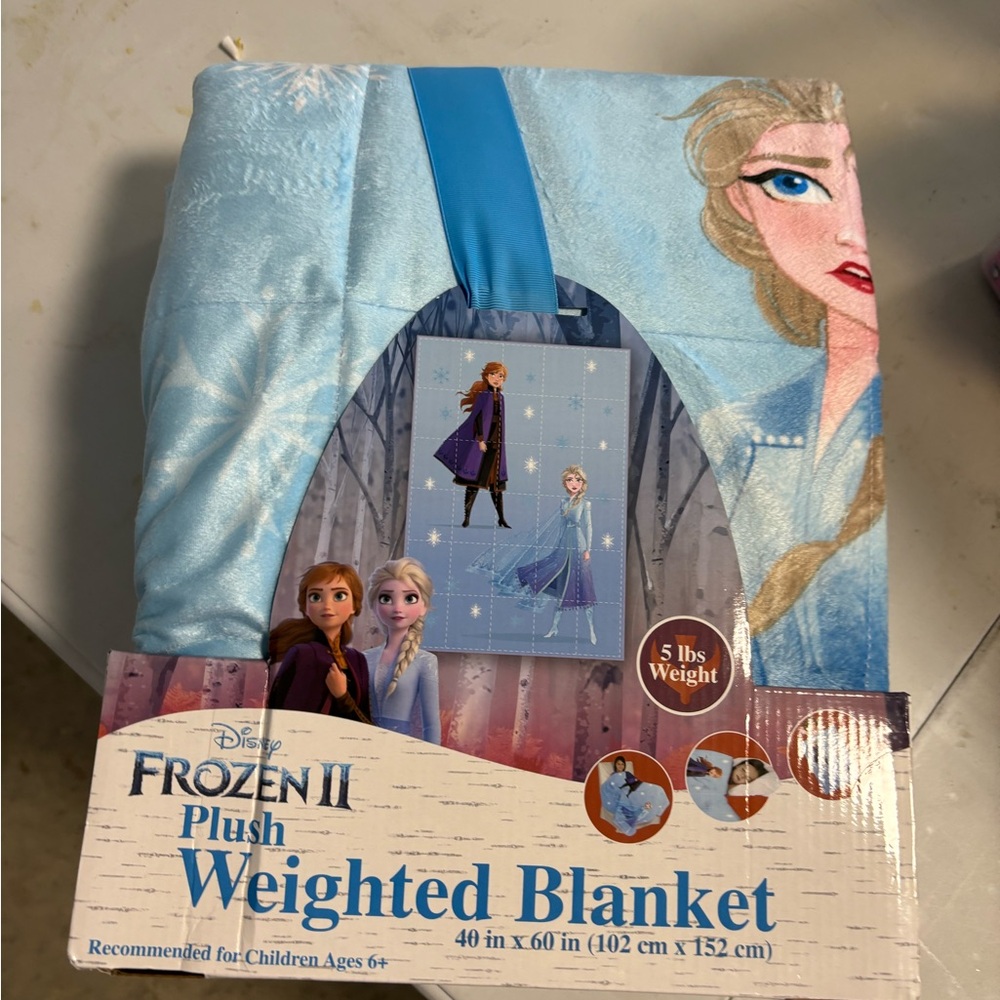 Disney Frozen II Weighted Blanket - Blue and White